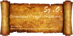 Szentgyörgyi Ovidiusz névjegykártya